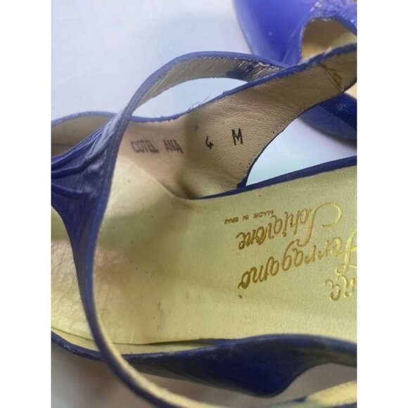 Vintage Royal Blue Strappy Heels Rosina Ferragamo Schiavone - Size 4  Fun & Fab - Picture 12 of 15